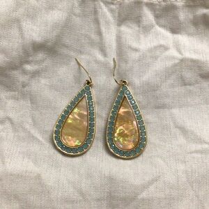 Lia Sophia Gold and Blue Teardrop Earrings